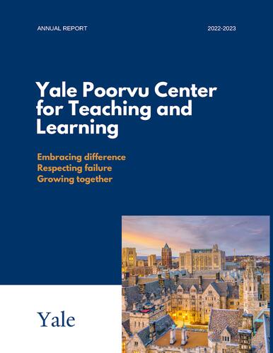 Cover of the Annual Report, Poorvu Center, 2022-23