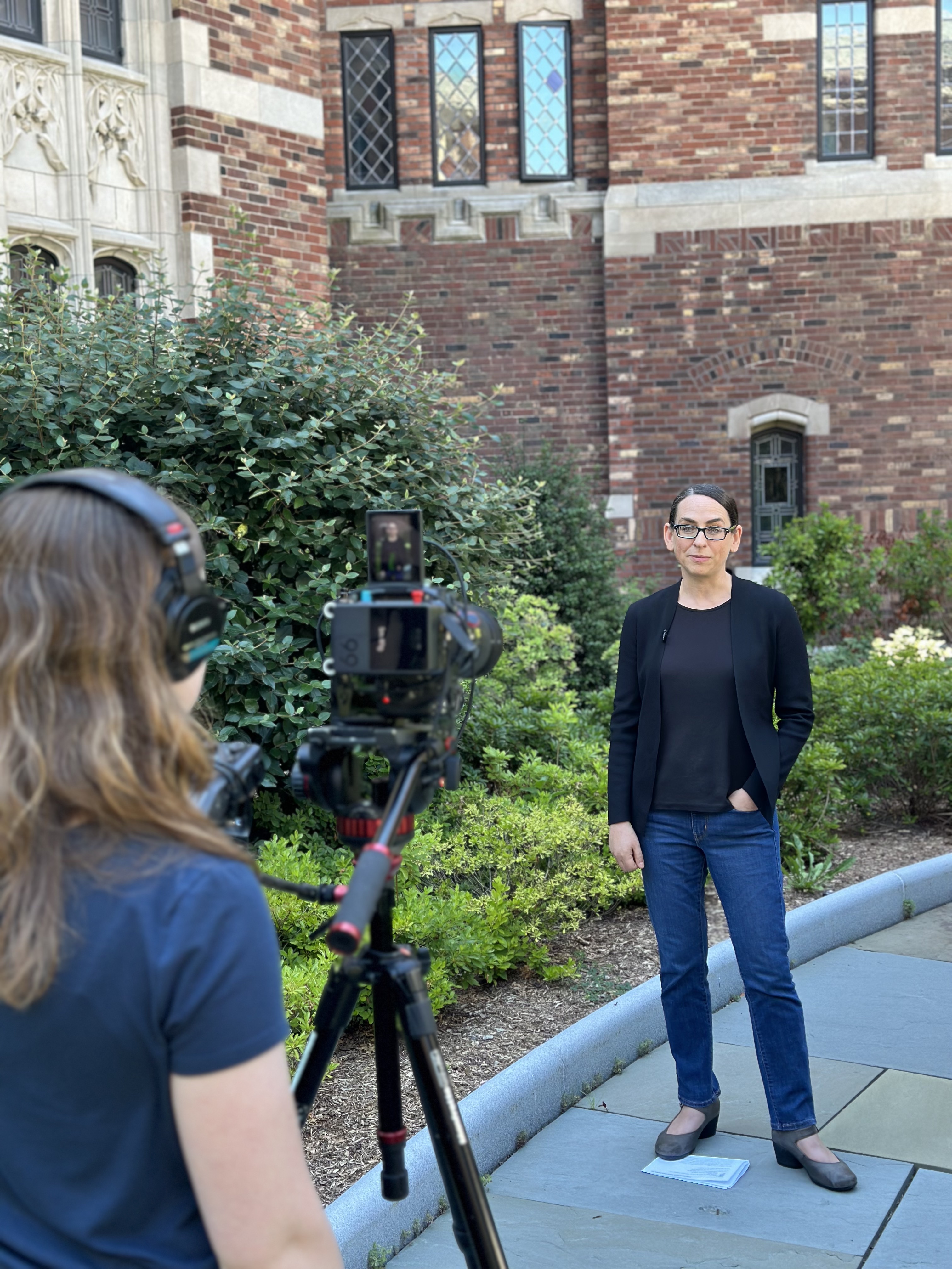 Video Recording a Yale Professor Outside