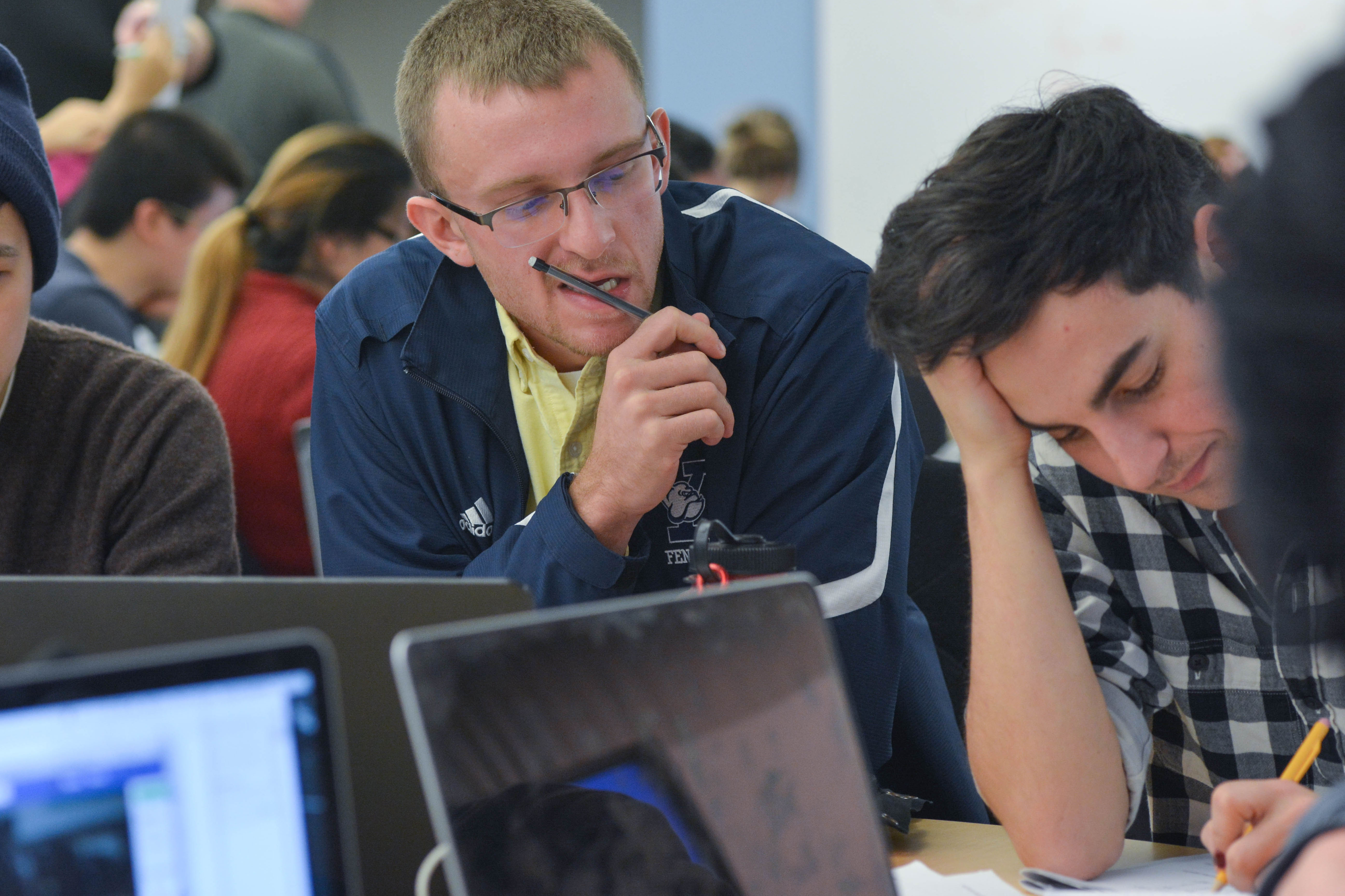student solving a problem
