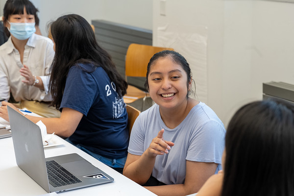 students having a contructive conversation
