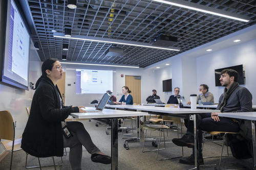 Late last week, Yale’s Poorvu Center for Teaching and Learning led in-person workshops for Yale professors and instructors adapting their courses for online delivery. Training has now moved online. (Photo credit: Dan Renzetti)