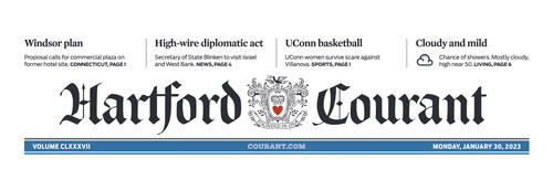 Masthead of Hartford Courant newspaper