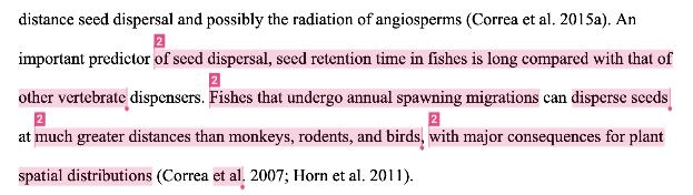 A screenshot of a passage with five lines from a Turnitin report, four of the five lines are highlighted in red.