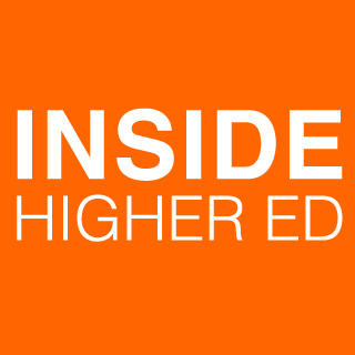 Orange box with white letters: Inside Higher Ed