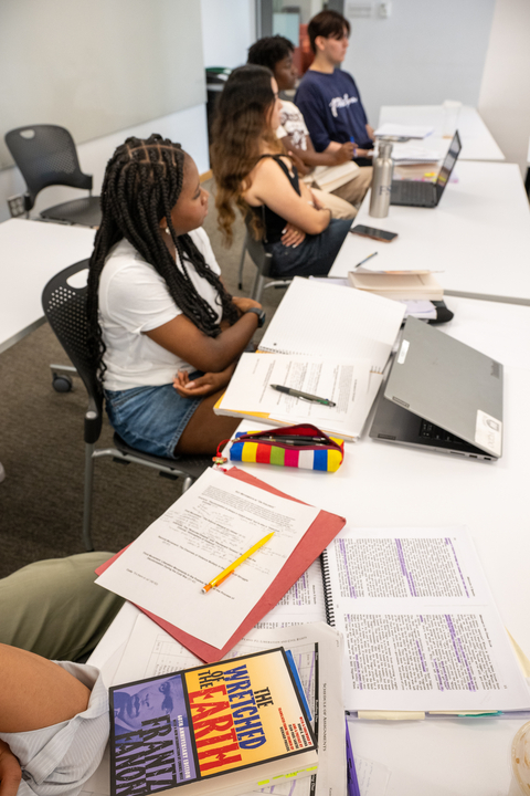 Yale students taking a time management workshop