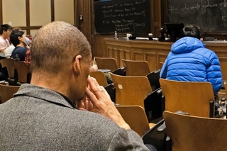 Larry Gladney observing a class for Faculty Bulldog Days 2023