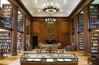 Divinity School students working in the library