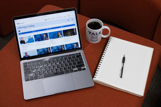 Online Catalog open on laptop