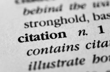 A dictionary with the word citation highlighted