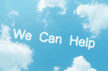 we can help written on sky
