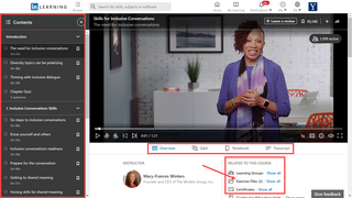 LinkedIn Learning interface. Read page for full description.