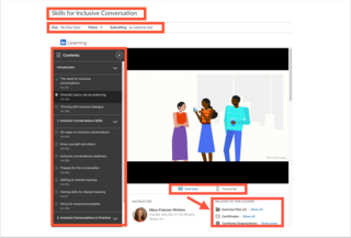 LinkedIn Learning interface when loaded in a Canvas assignment. Reference the page description for full details.