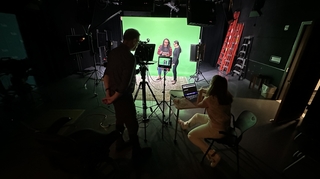 behind the scenes photo on set