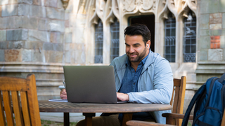 Man working on a laptop