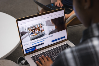 Laptop open to Master of Public Health page