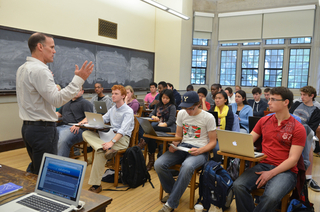 Instructor leading class discussion.
