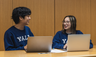 students talking